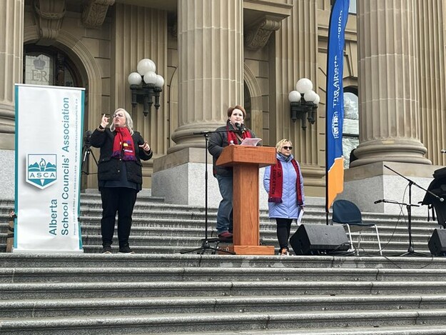 ASCA President Brandi Rai speaks at the October 22nd Rally for Education
